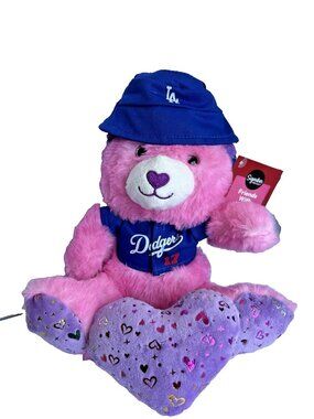 Mini Teddy Bear in Ohtani 17 Jersey Shirt & Hat Pink with Heart - BNWT